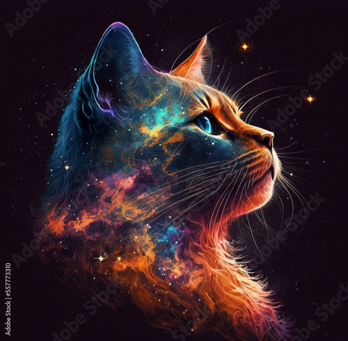 Cosmic cat figure made by Generative AI