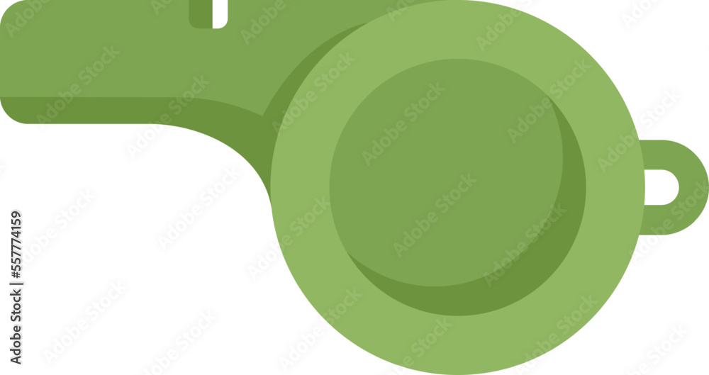 Fototapeta premium Sport whistle icon flat vector. Coach blower. Police whistle isolated