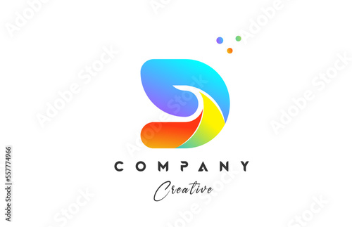 Colored G alphabet letter logo icon design. Yellow blue green color with dots. Colorful creative template for company and business