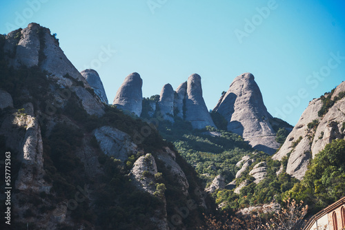 Beautiful view of the mountain of Montserrat in Catalonia.