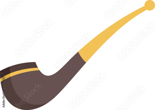 Sherlock smoke pipe icon flat vector. Old smoker. Art cigar isolated