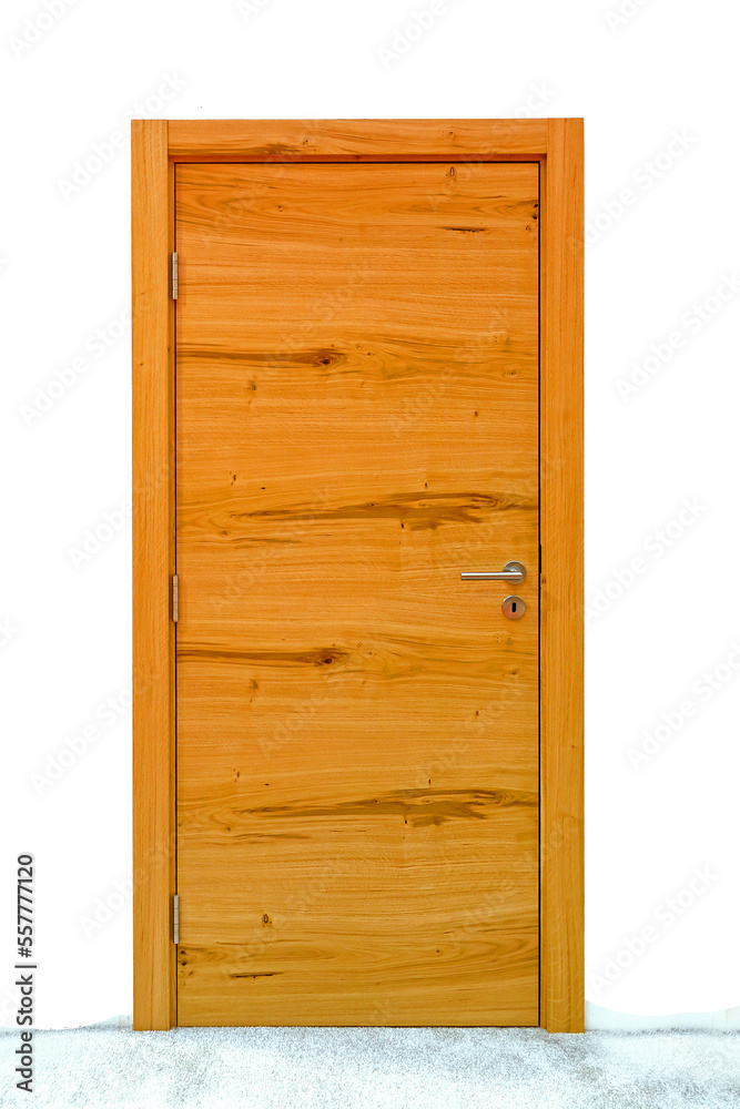 Closed brown wooden door Closed brown wooden door