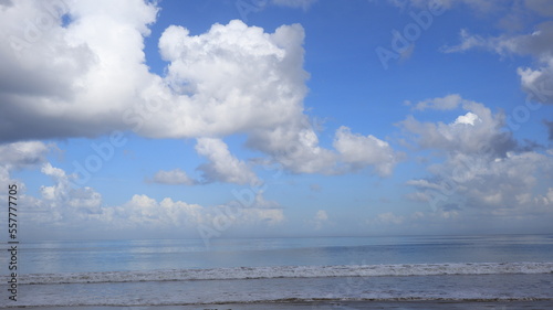 beach Bali island, beach sunset with blue sky