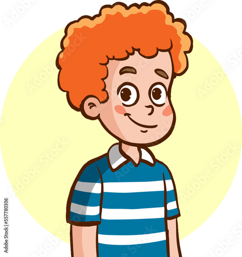 portrait of cute little children cartoon vector illustration