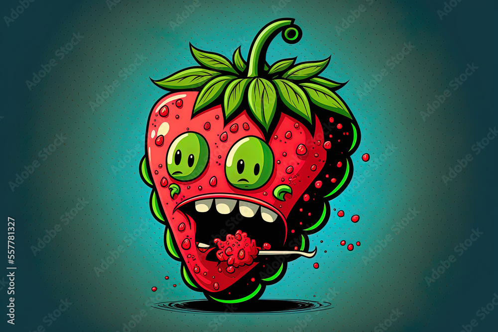 Fototapeta premium strawberry high face blunt fruits smoking. Generative AI