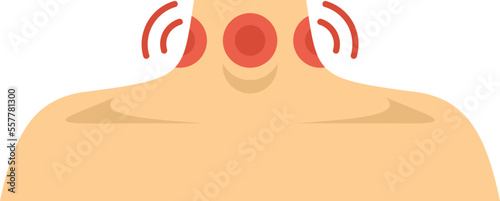 Tonsillitis icon flat vector. Mouth tonsil. Bacterial anatomy isolated