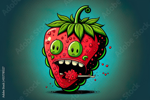 strawberry high face blunt fruits smoking. Generative AI