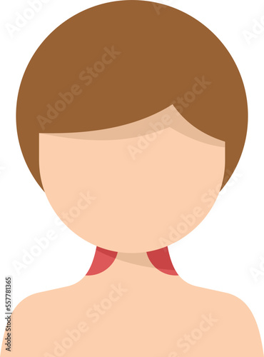 Woman tonsillitis icon flat vector. Mouth anatomy. Tonsil bacterial isolated
