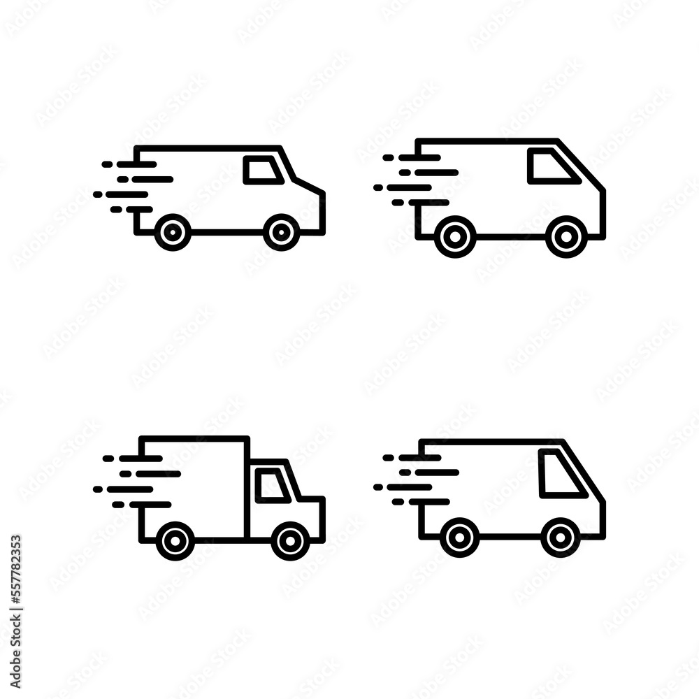 Delivery truck icon vector for web and mobile app. Delivery truck sign and symbol. Shipping fast delivery icon Delivery truck icon vector for web and mobile app. Delivery truck sign and symbol. Shipping fast delivery icon