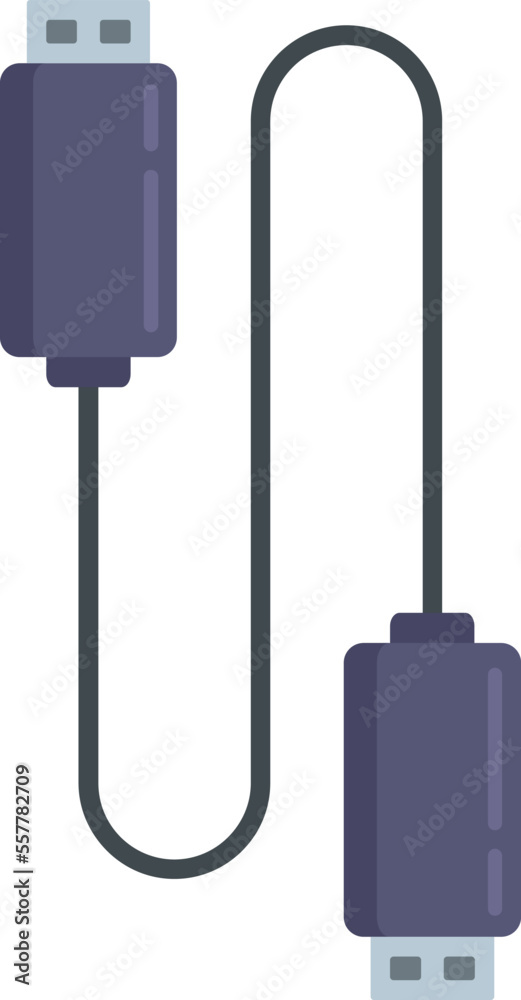 Charger usb cable icon flat vector. Charge phone. Battery cell isolated Charger usb cable icon flat vector. Charge phone. Battery cell isolated