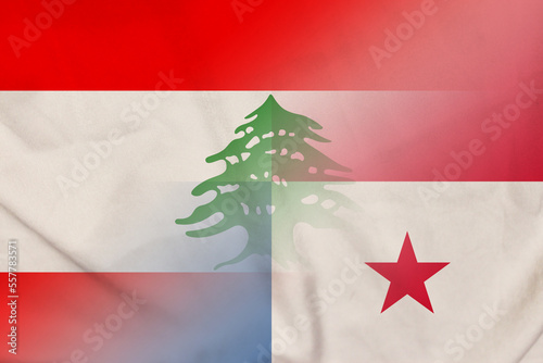 Lebanon and Panama official flag international contract PAN LBN photo