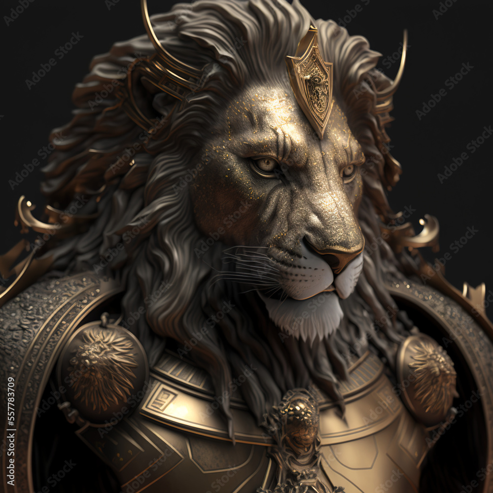 
golden statue of a warrior lion