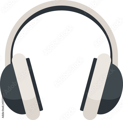 Game headset icon flat vector. Headphone microphone. Customer gamer isolated