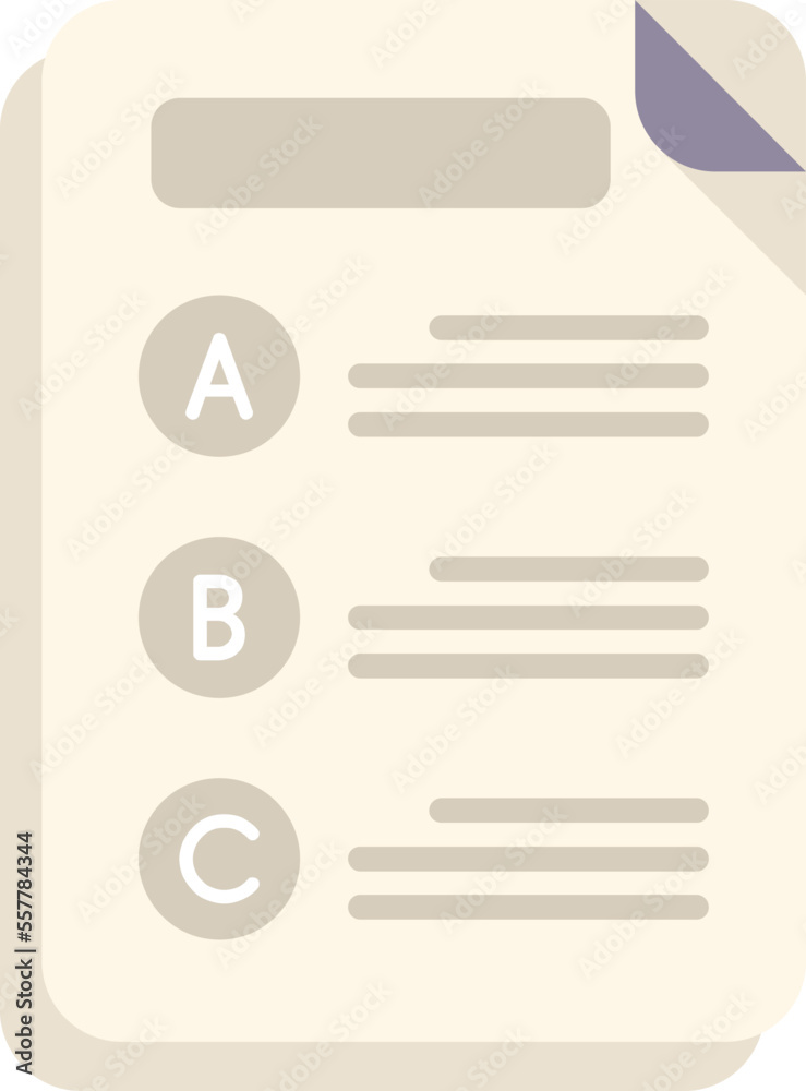 Final exam icon flat vector. Academic study. Work paper isolated Final exam icon flat vector. Academic study. Work paper isolated