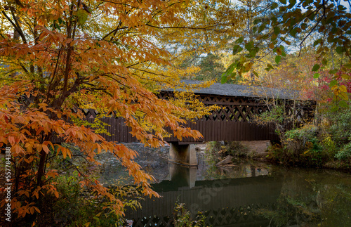 Covered Bridge at Pooles Mill Fall Colors