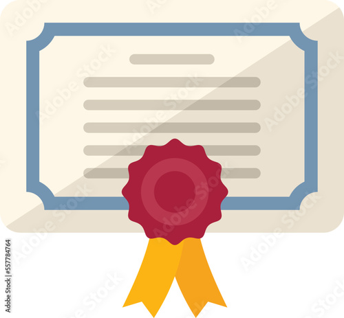 Graduate diploma icon flat vector. Exam study. Cap thesis isolated
