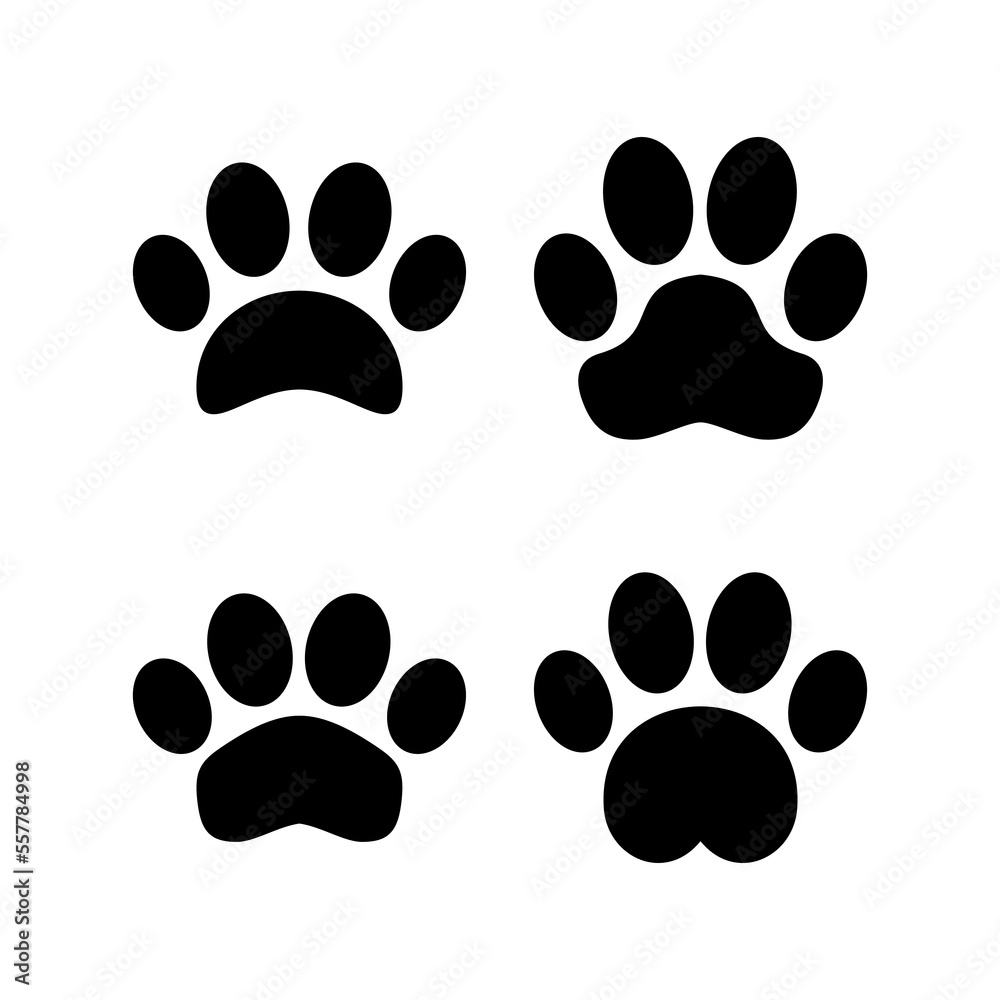 Fototapeta premium Paw icon vector for web and mobile app. paw print sign and symbol. dog or cat paw