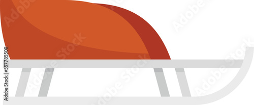 Reindeer sleigh icon flat vector. Santa sledge. Christmas gift isolated