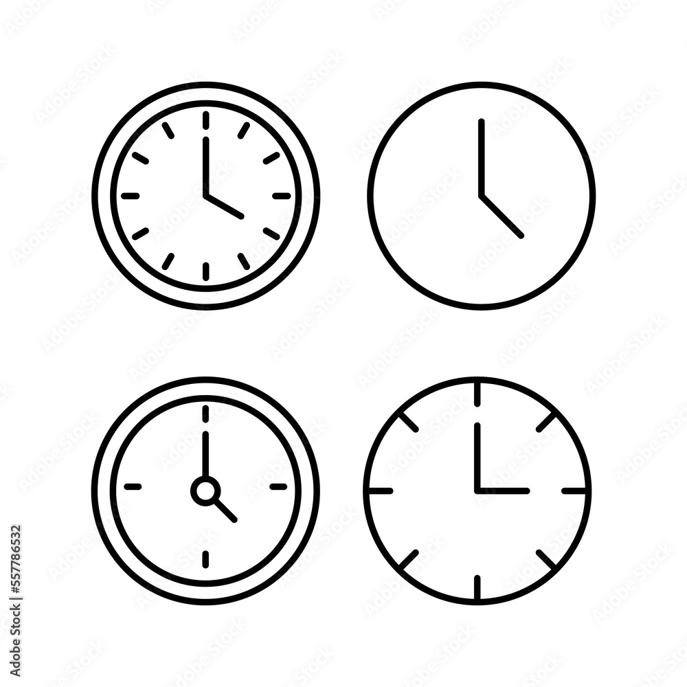 Clock icon vector for web and mobile app. Time sign and symbol. watch icon Clock icon vector for web and mobile app. Time sign and symbol. watch icon