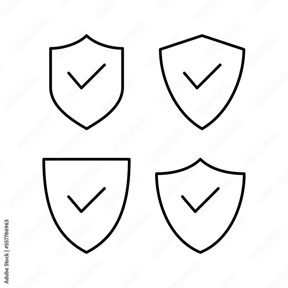 Shield check mark icon vector for web and mobile app. Protection approve sign. Insurance icon Shield check mark icon vector for web and mobile app. Protection approve sign. Insurance icon