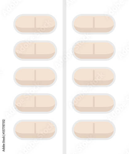 Probiotic blister icon flat vector. Lactobacillus bacteria. Healthy good isolated