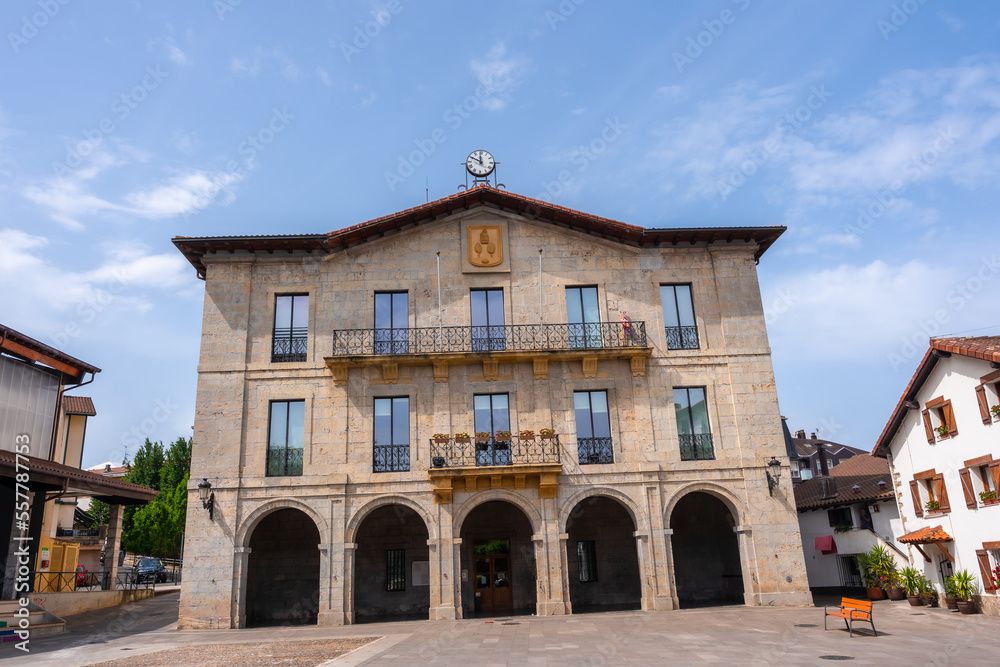 Town hall of the municipality of Astigarraga next to the city of San Sebastián in Gipuzkoa. Basque Country