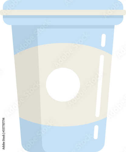 Healthy yoghurt icon flat vector. Probiotic bacteria. Good intestine isolated