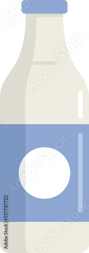 Milk bottle probiotic icon flat vector. Gut bacteria. Health fermentation isolated