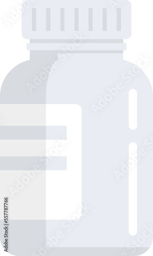 Bio lactic jar icon flat vector. Prebiotic microbe. Good bacterium isolated