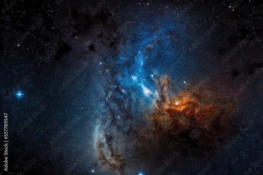 Fototapeta premium stars and cosmic dust in the Milky Way galaxy. Generative AI