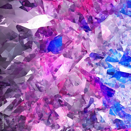 Abstract colorful crystal model background render