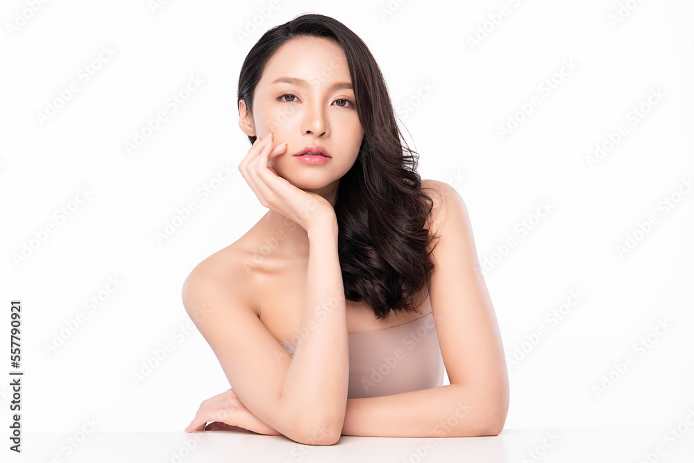 Beautiful young asian woman with clean fresh skin on white background, Face care, Facial treatment, Cosmetology, beauty and spa, Asian women portrait. Beautiful young asian woman with clean fresh skin on white background, Face care, Facial treatment, Cosmetology, beauty and spa, Asian women portrait.
