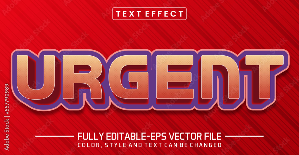 Editable Urgent text style effect - text style Concept