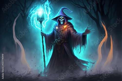 undead sorcerer necromancer casting spells