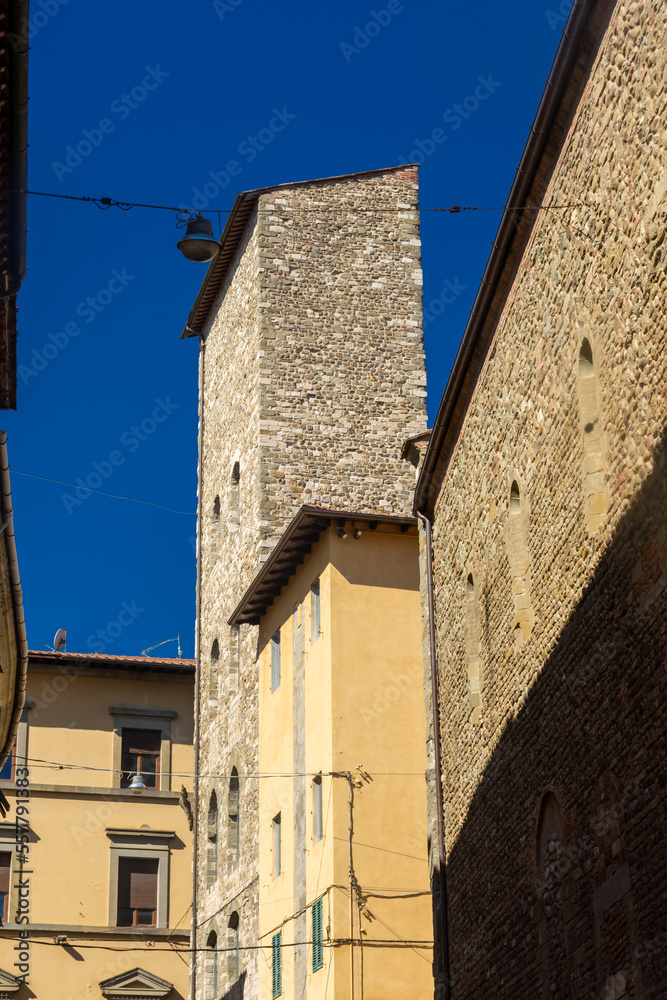 Catilina Tower in Pistoia  historic center, Tuscany, Italy