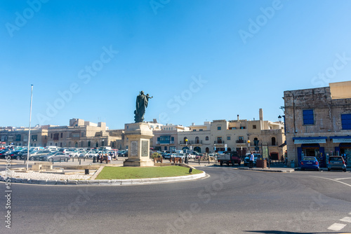 Rabat, Malta, 21 May 2022: Roundabout just outside the city walls of Mdina