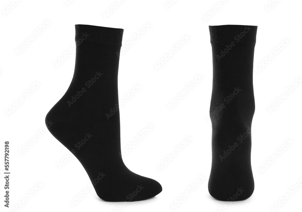 Pair of black socks isolated on white Pair of black socks isolated on white