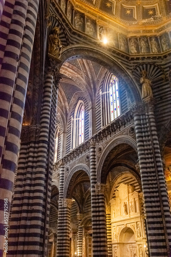 The interior of Siena Cathedral, Tuscany, Italy