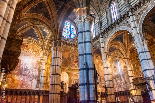 The interior of Siena Cathedral  Tuscany  Italy