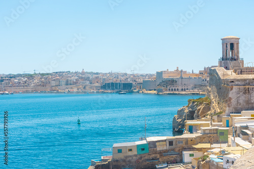 Valletta, Malta, 22 May 2022:  View from the upper gardens of Valletta