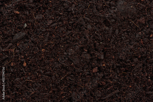 Obraz na plátne Organic potting soil mix closeup of texture