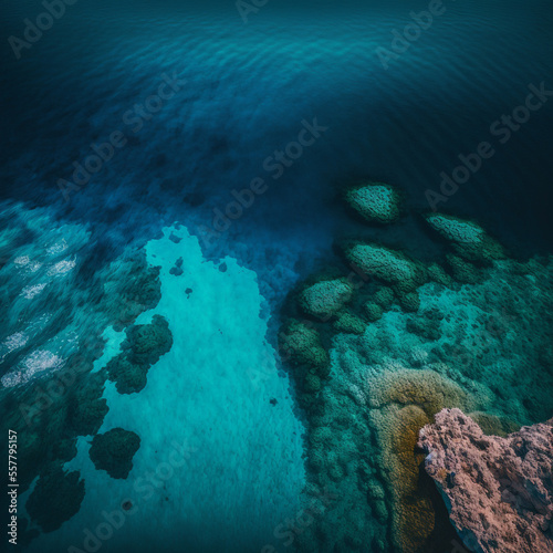 Coral reef background in the sea.