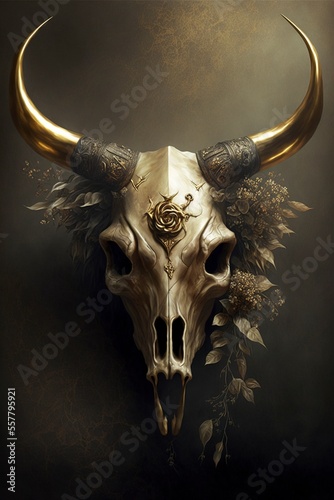 Gold leaf cow skull © vuang