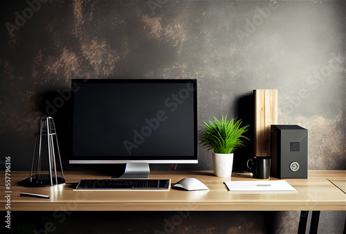 Work desk with lots of copy...