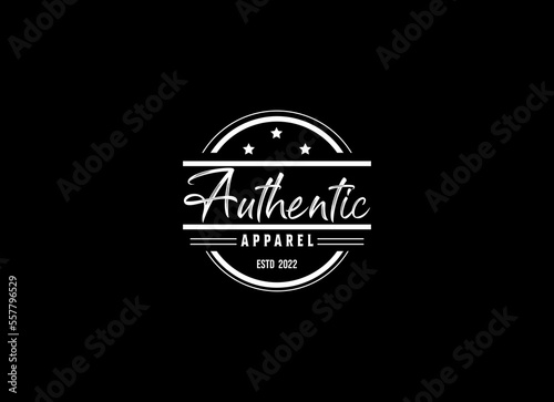 Classic Vintage Retro Label Badge logo design for cloth apparel