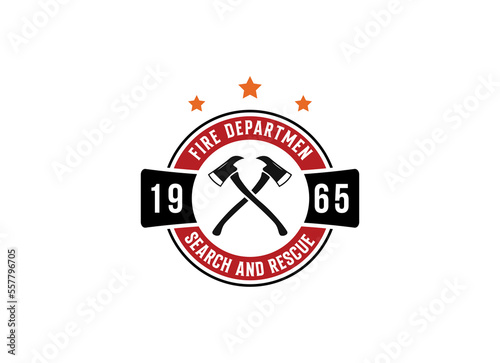Fire department logos, modern and vintage style logo