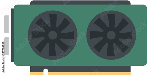 Video card hardware icon flat vector. Gpu fan. Graphic fan isolated