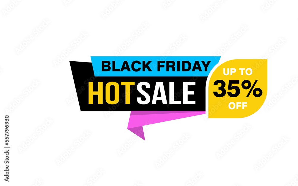 35 Percent discount offer, clearance, promotion banner layout with sticker style. 
