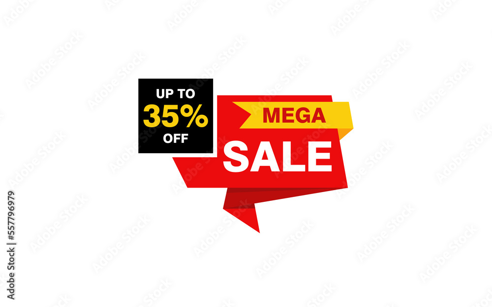 Fototapeta premium 35 Percent discount offer, clearance, promotion banner layout with sticker style.