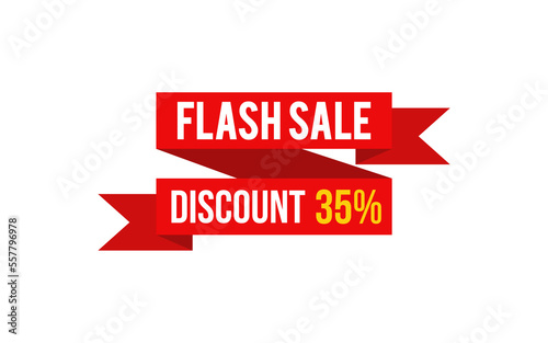 35 Percent discount offer, clearance, promotion banner layout with sticker style. 